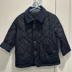 babyGap Boys Toddler 18-24 Months Navy Quilted Barn Jacket Fleece Lined